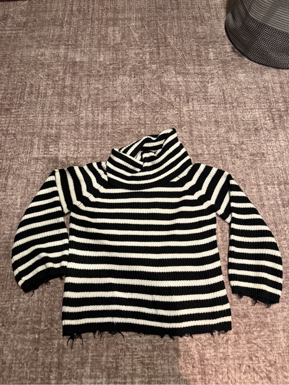 Sanctuary Black & White Striped Turtleneck Sweater